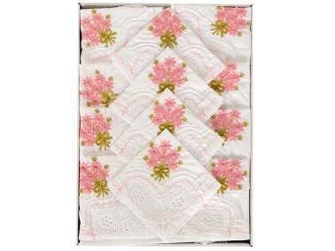 Çeyiz Diyarı - Handmade Laced Kitchen Set Pink Çeyiz Diyarı - Handmade Laced Kitchen Set Pink