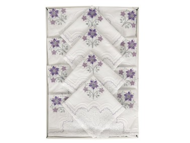 Wind Handmade Laced Kitchen Set Lilac - Silver - Thumbnail