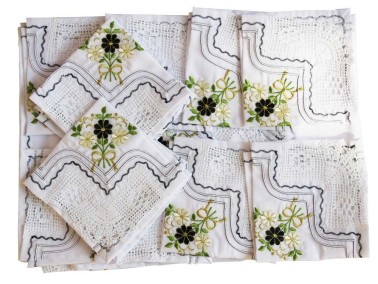 Çeyiz Diyarı - Handmade Laced Kitchen Set Green Çeyiz Diyarı - Handmade Laced Kitchen Set Green