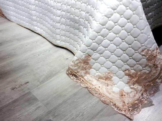 Dowry Quilted Bedspread Bade Cream Powder