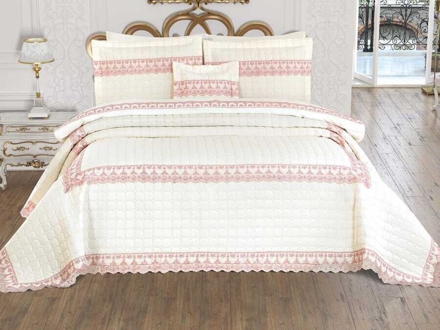 Dowry Quilted Bedspread Lara Cream - Thumbnail