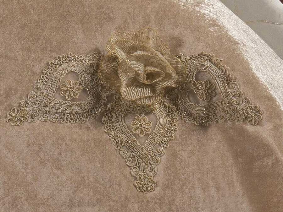 Dowry Quilted Bedspread Nehir Cream - Thumbnail