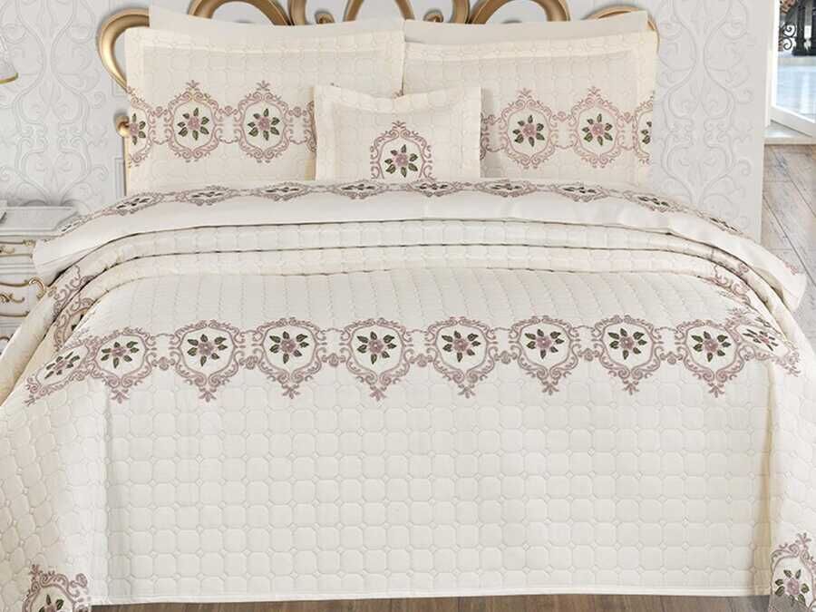 Dowry Quilted Bedspread Story Cream