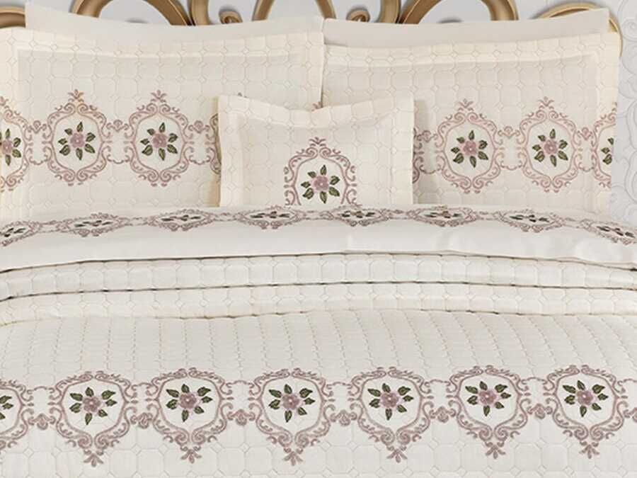 Dowry Quilted Bedspread Story Cream