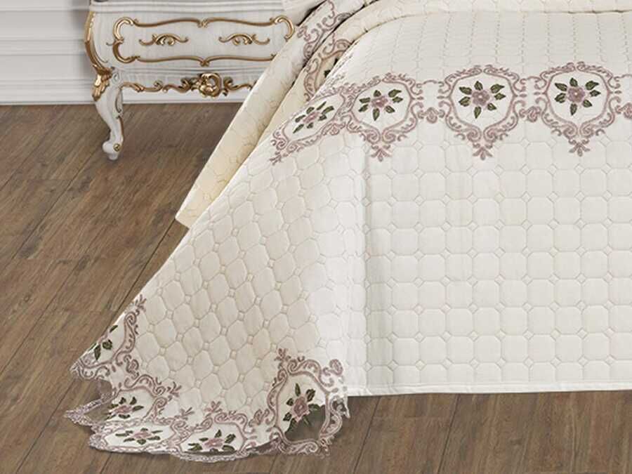 Dowry Quilted Bedspread Story Cream