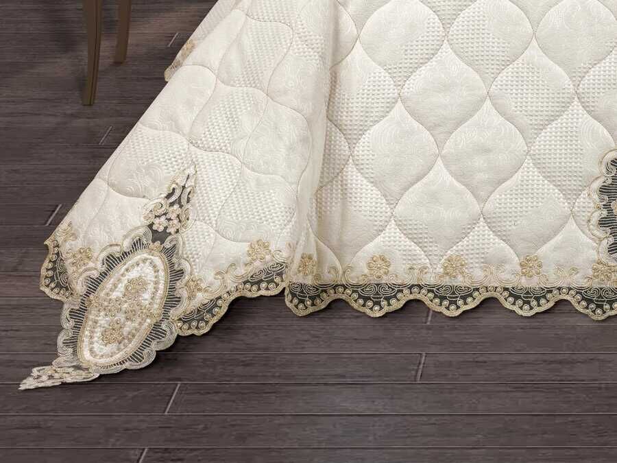 Dowry Quilted Bedspread Emerald Cream