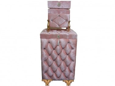 Dowry World - Dowery Quilted Pearly Aysıla 3 Pcs Dirty Basket Set Powder Dowry World - Dowery Quilted Pearly Aysıla 3 Pcs Dirty Basket Set Powder