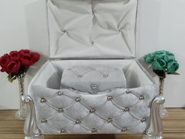 Dowery Quilted Pearl Clara 2 Li Dowry Chest Gray - Thumbnail