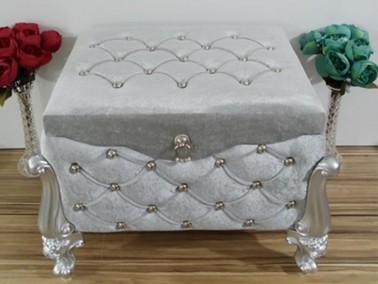 Dowery Quilted Pearl Clara 2 Li Dowry Chest Gray - Thumbnail