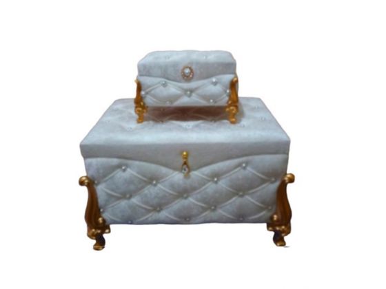 Dowery Quilted Pearl Clara 2 Pcs Dowery Chest Cream