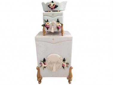 Dowry World - Dowry Rose Garden 3 Pcs Dirty Basket Set Cream Dowry World - Dowry Rose Garden 3 Pcs Dirty Basket Set Cream