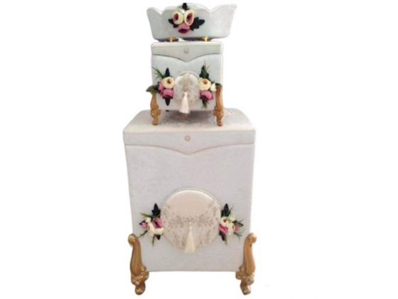 Dowry Rose Garden 3 Pcs Dirty Basket Set Cream