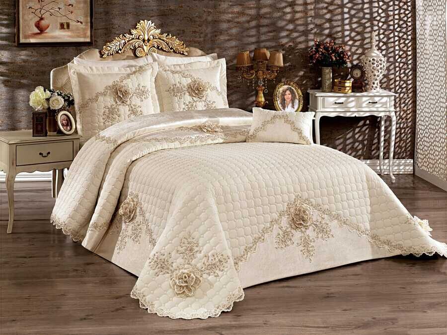 Dowry Bedspread Gülperi - Cream Cream - Thumbnail