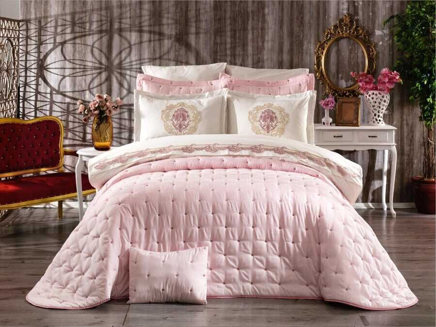  Chester Double Bed Cover 4 Pieces Powder