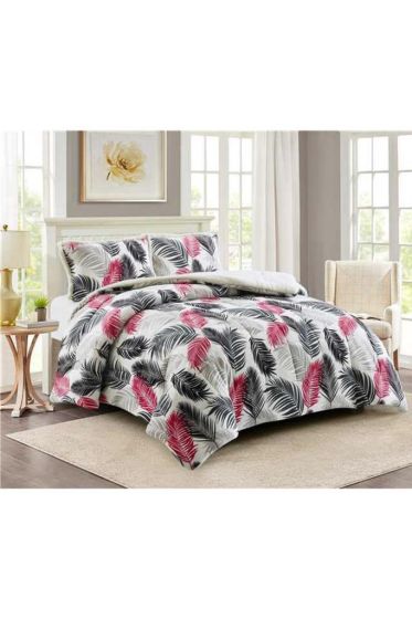 Chinar Comforter Set 220x240 cm, Double Size, Full Bed, Cottton/Polyester Fabric Fuchsia