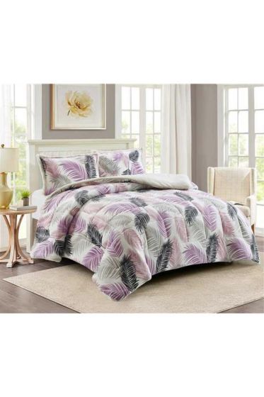 Chinar Comforter Set 220x240 cm, Double Size, Full Bed, Cottton/Polyester Fabric Lilac