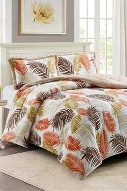 Chinar Comforter Set 220x240 cm, Double Size, Full Bed, Cottton/Polyester Fabric Yellow - Thumbnail