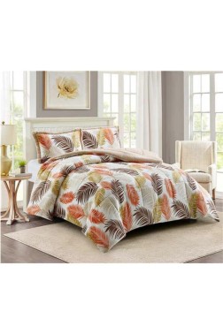 Chinar Comforter Set 220x240 cm, Double Size, Full Bed, Cottton/Polyester Fabric Yellow - Thumbnail