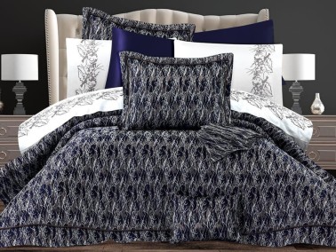 Cotton Box - Çınar 11 Pcs Fiber Filled Luxury Dowery Set Navy Blue Cotton Box - Çınar 11 Pcs Fiber Filled Luxury Dowery Set Navy Blue