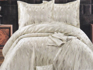 - Çınar 11 Pcs Fiber Filled Luxury Dowery Set Beige  - Çınar 11 Pcs Fiber Filled Luxury Dowery Set Beige