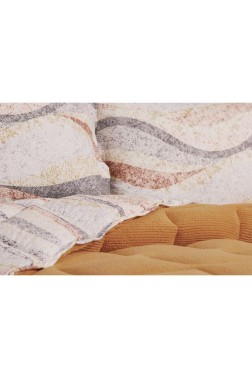 Claro Comforter with Blanket Set 4pcs, Quilt 195x215, Fitted Sheet 160x200, Pillowcase 50x70, Double Size, Orange - Thumbnail