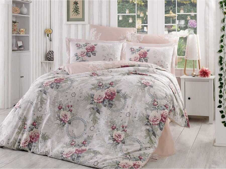 Clementina Double Duvet Cover Set Dried Rose