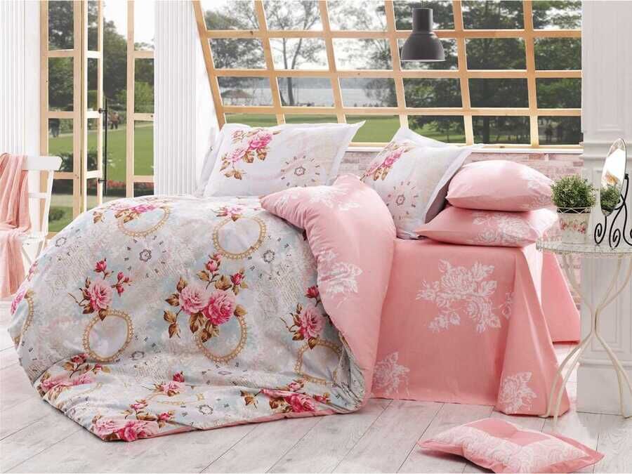 Clementina Double Duvet Cover Set Pink