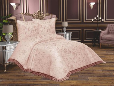 Çeyiz Diyarı - Cloud Bedspread Set 3pcs, Coverlet 250x250, Pillowcase 50x70, Double Size, Pink Çeyiz Diyarı - Cloud Bedspread Set 3pcs, Coverlet 250x250, Pillowcase 50x70, Double Size, Pink