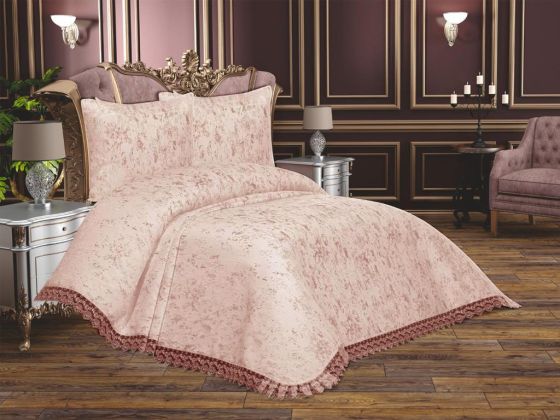 Cloud Bedspread Set 3pcs, Coverlet 250x250, Pillowcase 50x70, Double Size, Pink