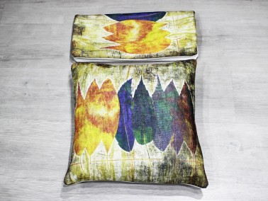 Colorful Leaf 2 Pcs Velvet Pillow Cove - Thumbnail