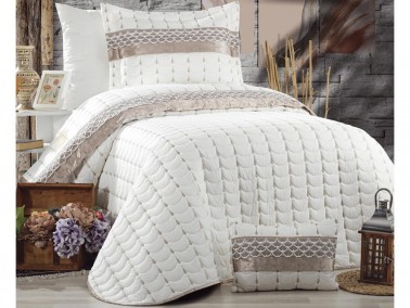 Colors Micro Single Bedspread Cream-Cappucino - Thumbnail