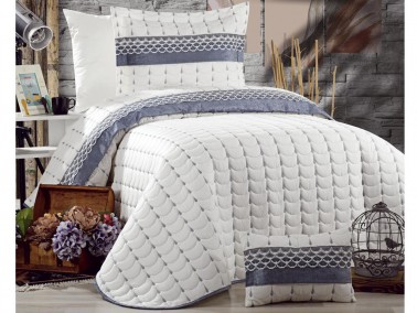 Colors Micro Single Bedspread Cream-Gray - Thumbnail