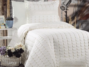 Colors Micro Single Bedspread Cream-Cream - Thumbnail