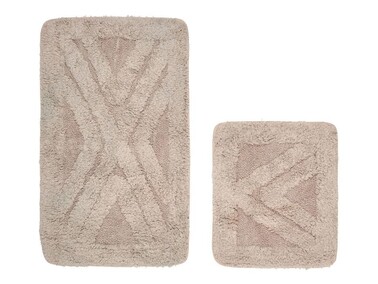 Çeyiz Diyarı - Confuse Cotton 2 Piece Bath Mat Set - Brown Çeyiz Diyarı - Confuse Cotton 2 Piece Bath Mat Set - Brown