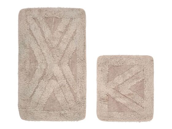 Confuse Cotton 2 Piece Bath Mat Set - Brown