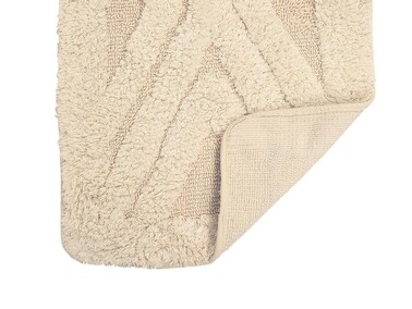 Confuse Cotton Double Bath Mat Set - Cream - Thumbnail