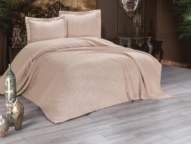 Çeyiz Diyarı - Cordoba Bedspread Set 3pcs, Coverlet 240x250, Pillowcase 50x70, Double Size, Cappucino Çeyiz Diyarı - Cordoba Bedspread Set 3pcs, Coverlet 240x250, Pillowcase 50x70, Double Size, Cappucino