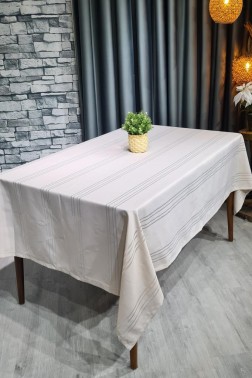 Corvver Table Cloth Rectangle 155x220, %100 Polyester Cappucino - Thumbnail