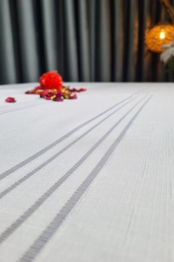 Corvver Table Cloth Rectangle 155x220, %100 Polyester Cream - Thumbnail