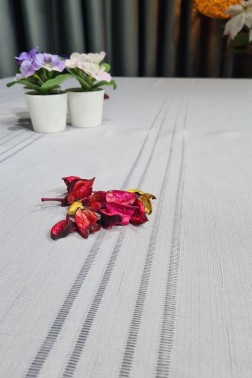 Corvver Table Cloth Rectangle 155x220, %100 Polyester Gray - Thumbnail