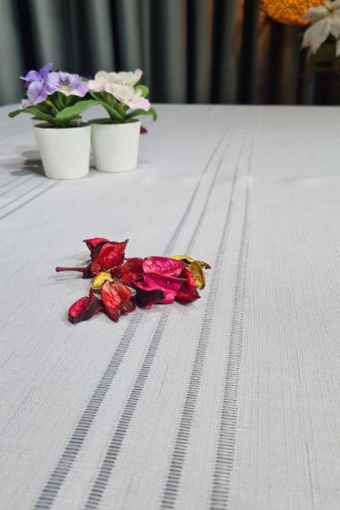Corvver Table Cloth Rectangle 155x220, %100 Polyester Gray