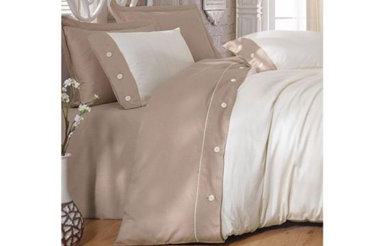 Cotton Box Fashion Satin Duvet Cover Set Beige 2