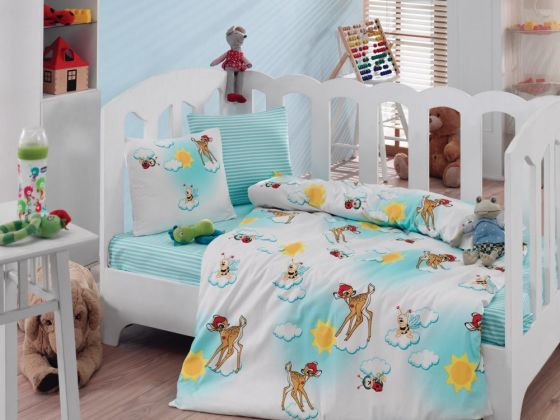 Cotton Box Baby Duvet Cover Set Bambis Turquoise
