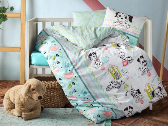 Cotton Box Baby Duvet Cover Set Dalmatian Mint