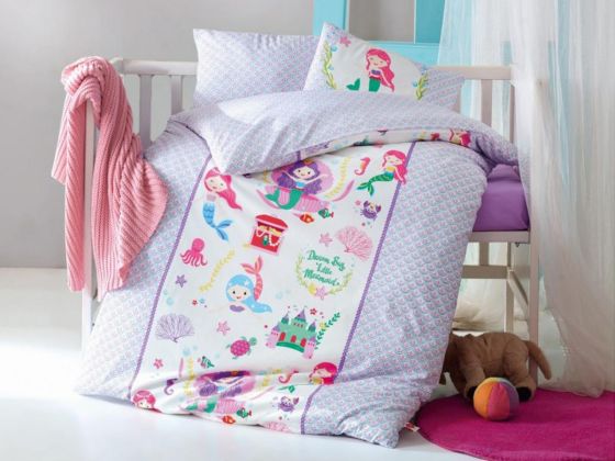 Cotton Box Baby Duvet Cover Set Mermaid Lilac