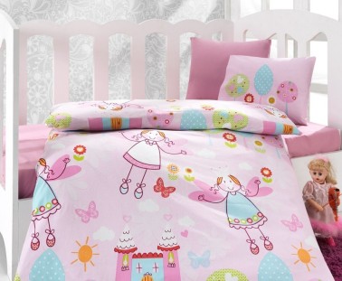 Cotton Box - Cotton Box Baby Duvet Cover Set Masal Pink Cotton Box - Cotton Box Baby Duvet Cover Set Masal Pink