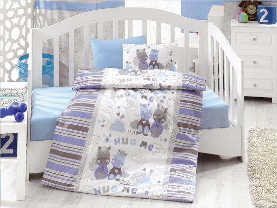 Cotton Box Baby Duvet Cover Set Pony Blue