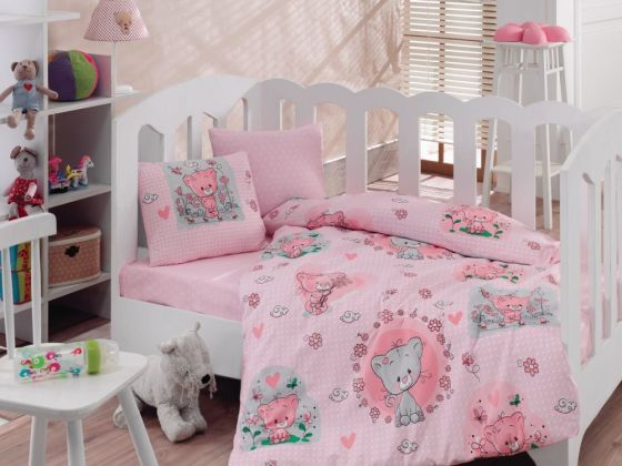 Cotton Box Baby Duvet Cover Set Mini Pink