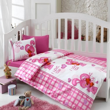 Cotton Box - Cotton Box Baby Duvet Cover Set Pink Dunyam Pink Cotton Box - Cotton Box Baby Duvet Cover Set Pink Dunyam Pink