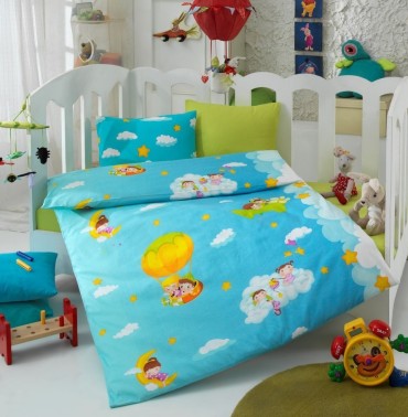 Cotton Box - Cotton Box Baby Duvet Cover Set Ruya Blue Cotton Box - Cotton Box Baby Duvet Cover Set Ruya Blue
